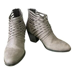 Massini - Women's Gray/Brown Fabric Ankle Boots